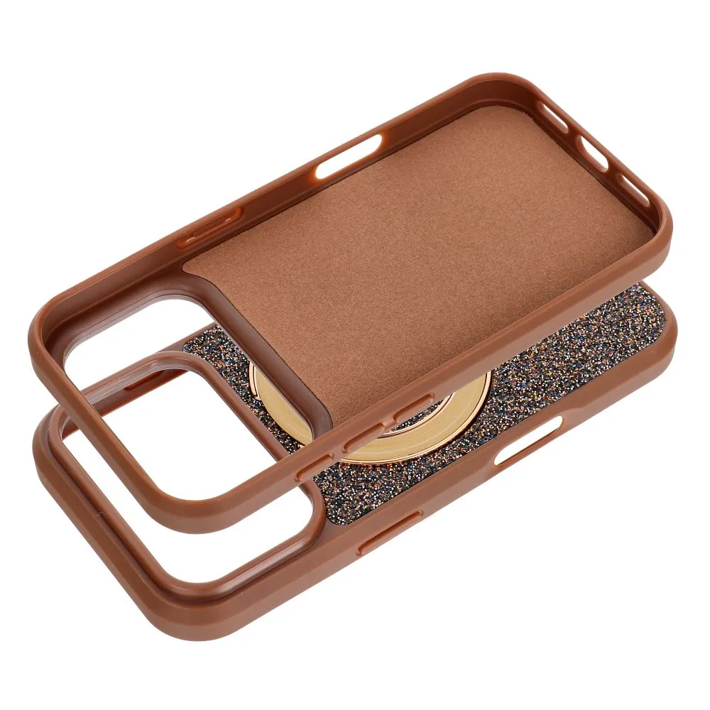 Case for iPhone 16 Quartz Circle Stand Mag Cover brown - Image 2