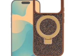 Case for iPhone 17 Quartz Circle Stand Mag Cover brown