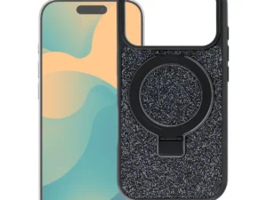 Case for iPhone 15 Pro Quartz Circle Stand Mag Cover black