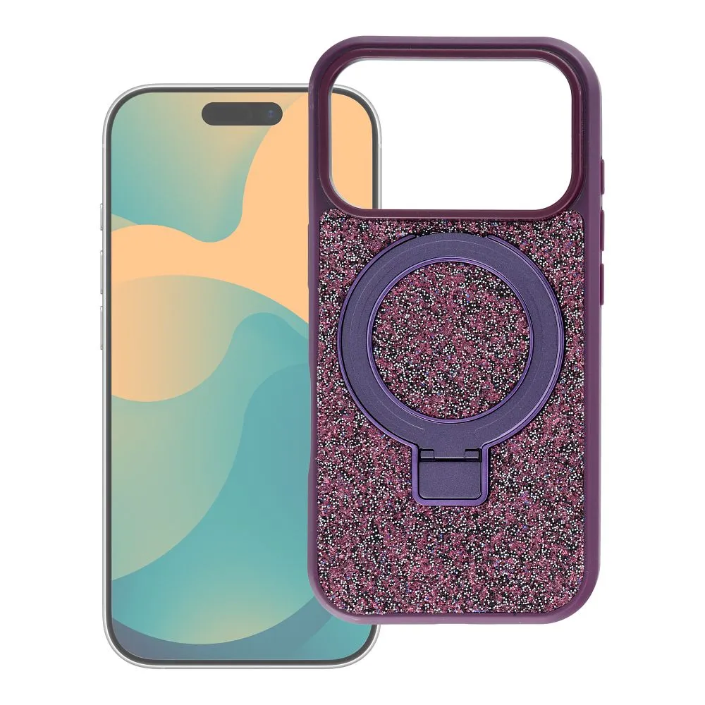 Case for iPhone 18 Pro / 17 Pro Quartz Circle Stand Mag Cover dark cherry