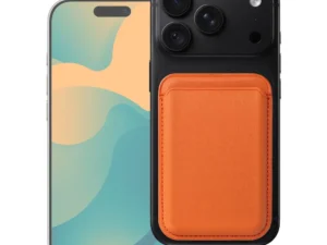Magnetic Card Holder compatible with MagSafe MagWallet orange