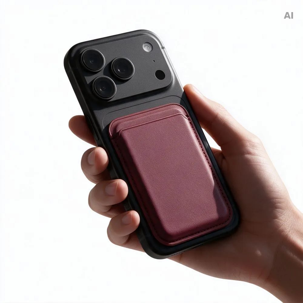 Magnetic Card Holder compatible with MagSafe MagWallet dark cherry - 2. kép